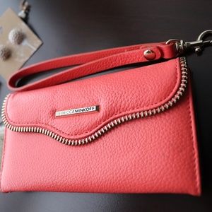 Rebecca Minkoff Coral Leather Iphone 6 Wristlet